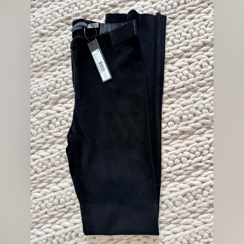 Alice + Olivia Suede Black Trousers BNWT